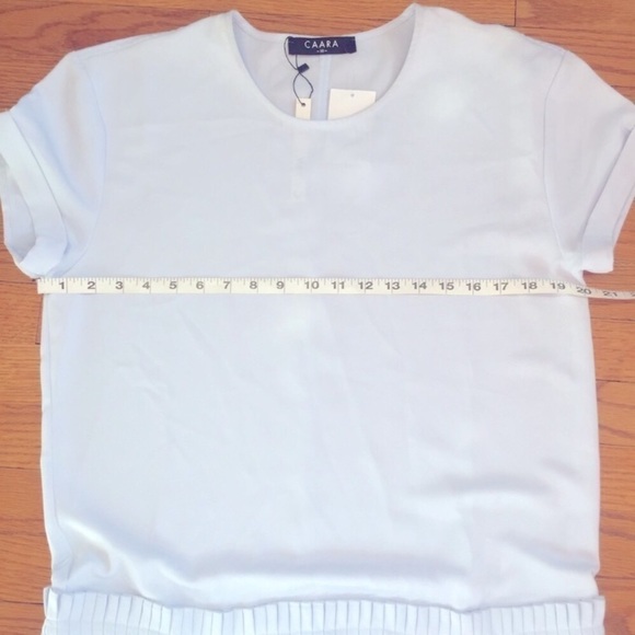 Nordstrom CAARA Short Sleeve Baby Blue Pleated Dropped Waist Relaxed Midi Dress - Picture 6 of 15